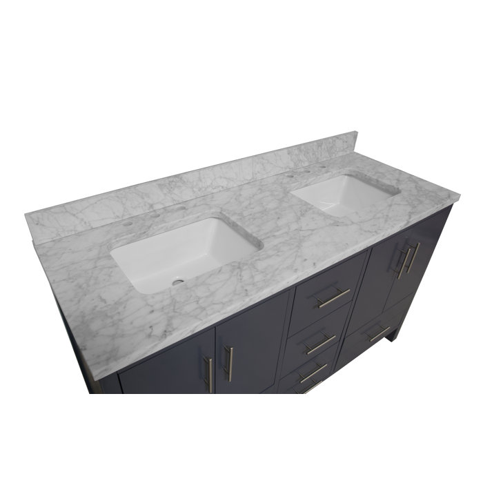 AllModern Kiara 60'' Double Bathroom Vanity with Top & Reviews | Wayfair